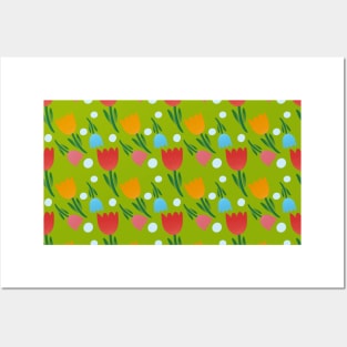 Floral Fabric Pattern Posters and Art